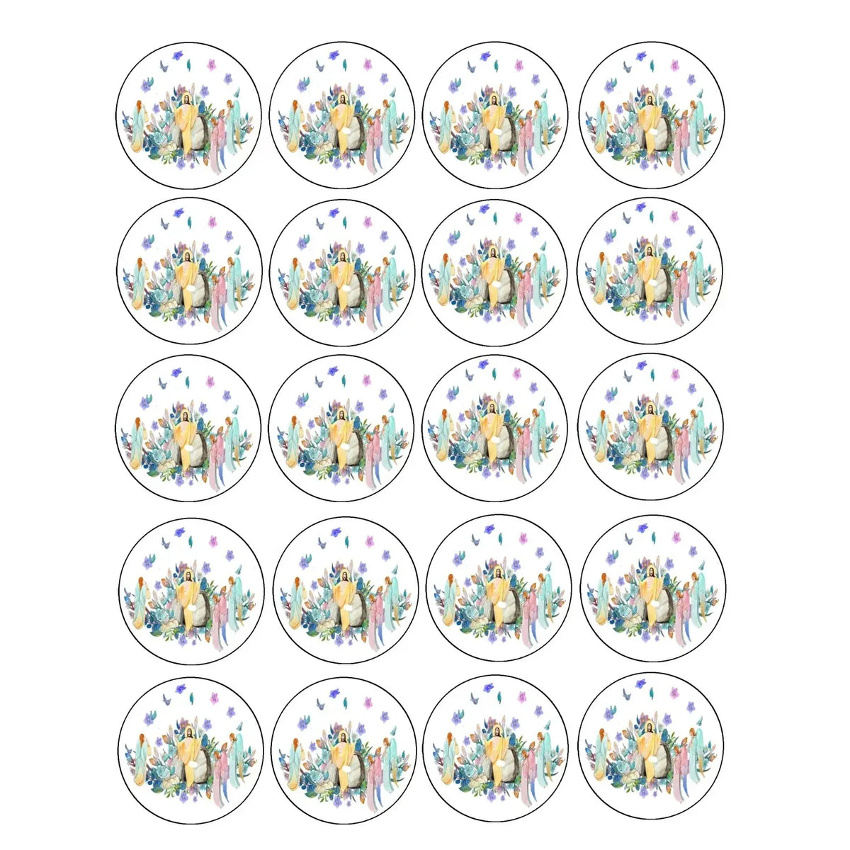 Easter He Has Risen Edible Cookie & Cupcake Toppers – 20 Precut 20 precut topper designs.