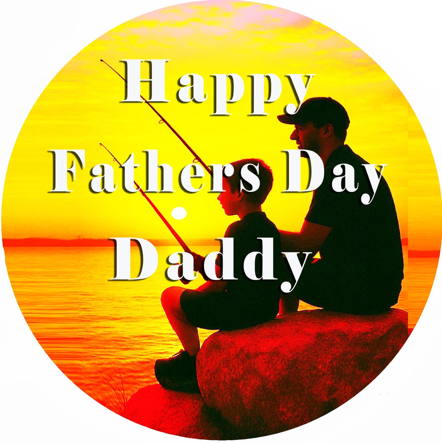 Fathers Day Fishing Dad Edible Image Sheet Cake Topper - Precut Easy To Use