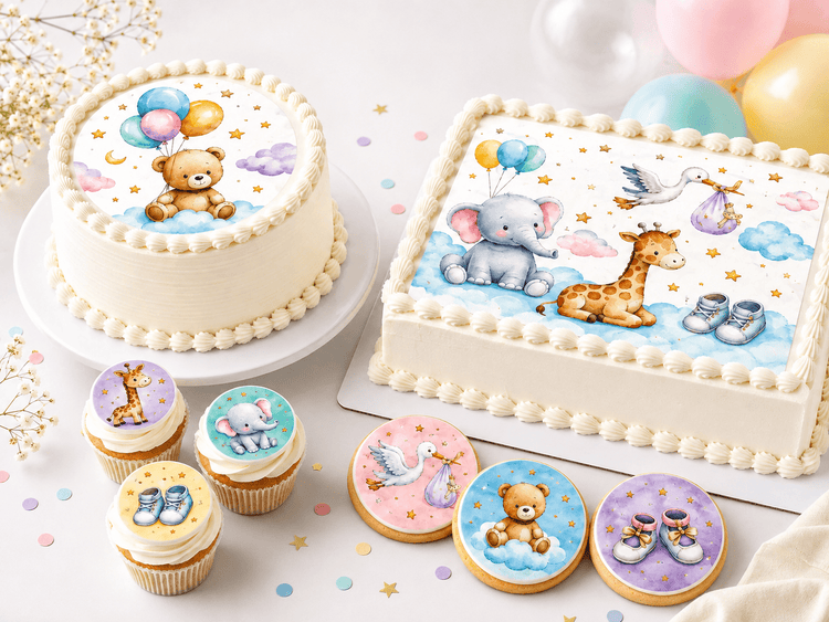 Baby Shower Celebration Edible Image Cake Topper