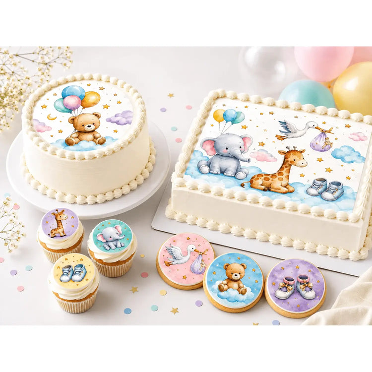 Baby celebration edible icing cake toppers collection