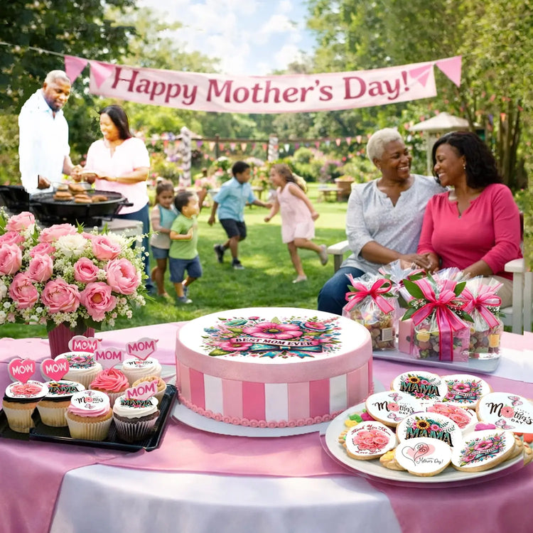 Mother's Day edible icing cake and cookie toppers collection