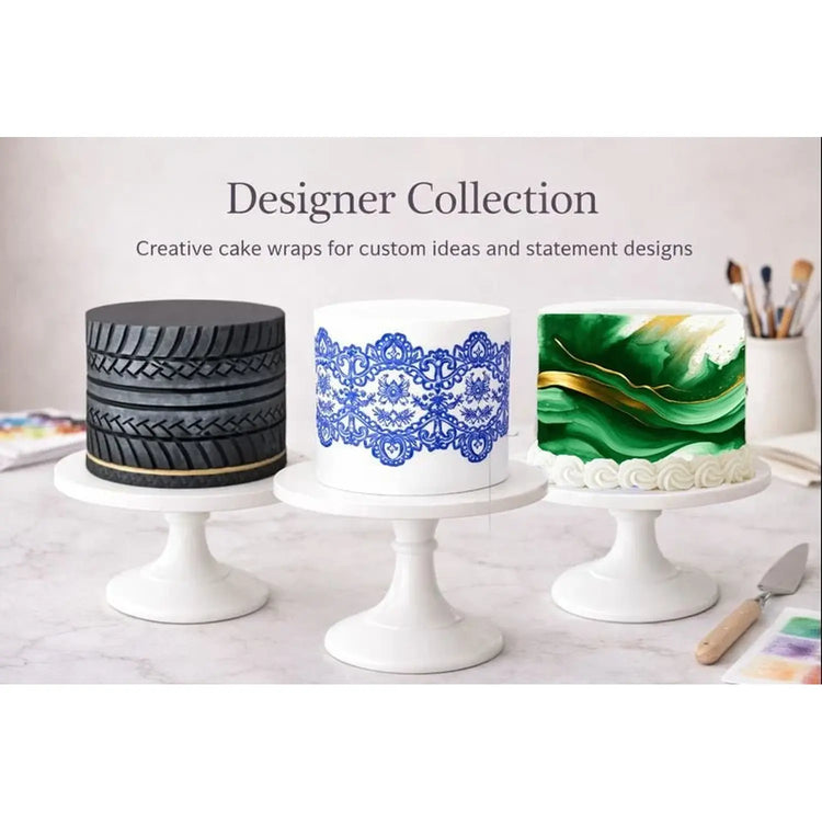 Signature edible icing cake toppers and cake wraps collection