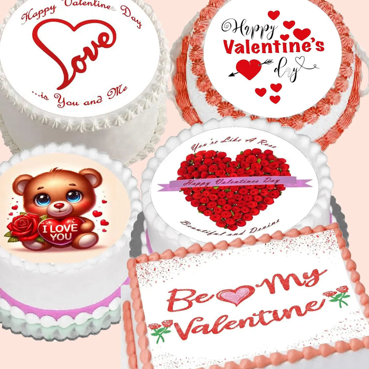 Valentine's Day edible icing cake and cookie toppers collection