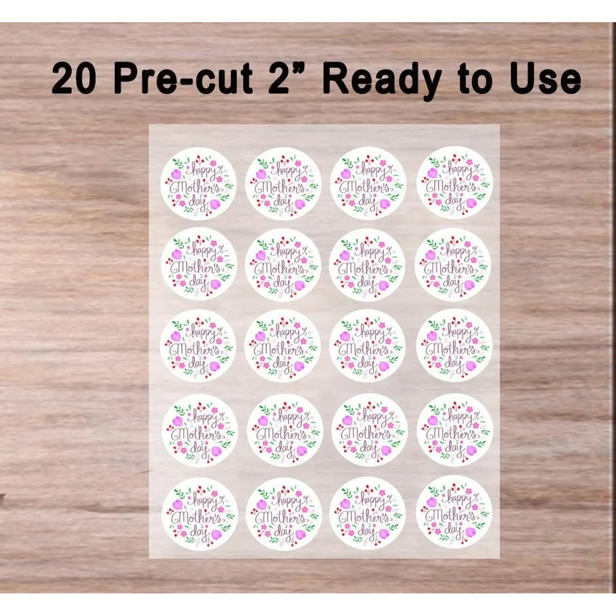 Mother's Day Beautiful Mom Edible Cookie & Cupcake Toppers – 20 Precut 20 precut topper designs.