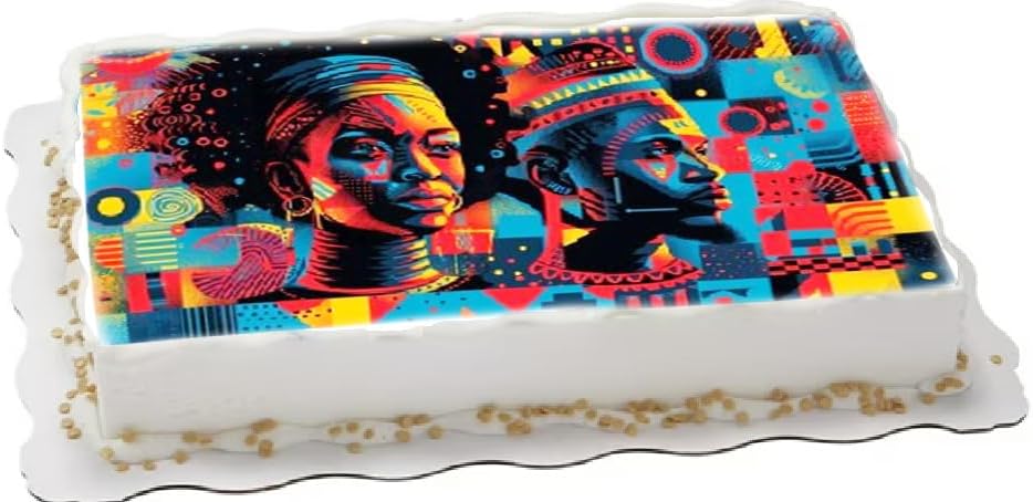 Juneteenth Strong and powerful Edible Image Sheet Cake Topper - Precut Easy To Use