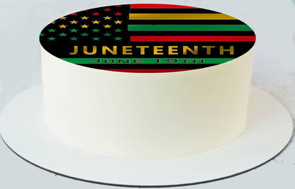 Juneteenth Pride flag Edible Image Sheet Cake Topper - Precut Easy To Use