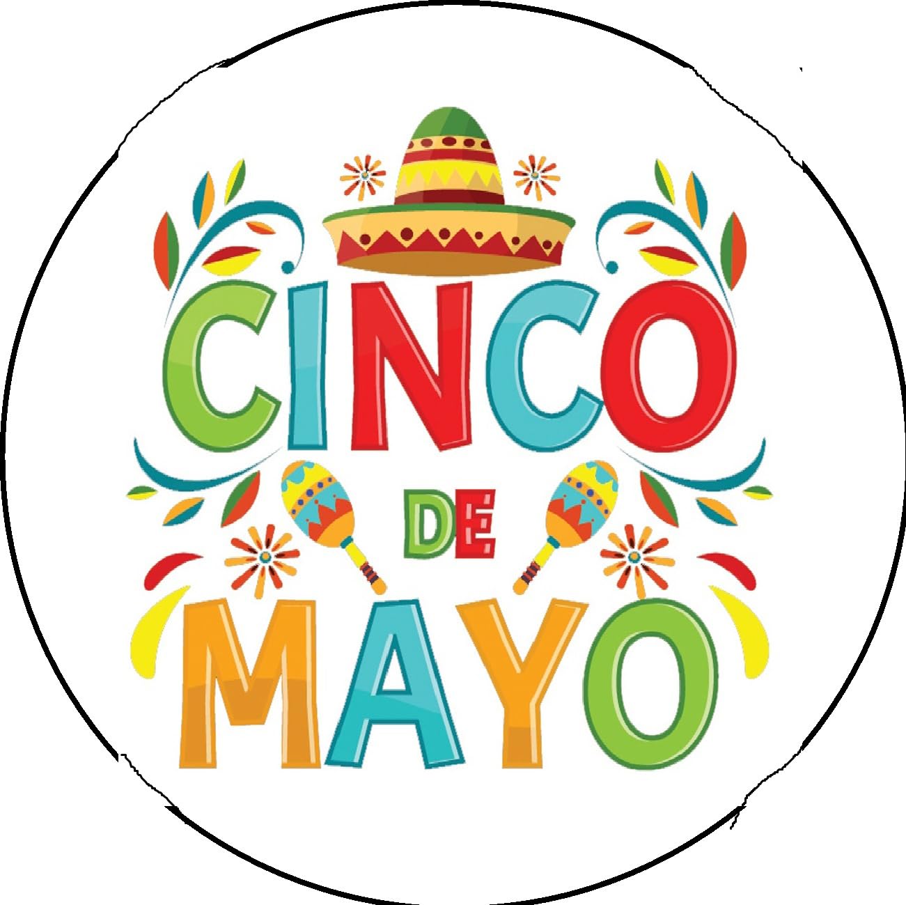 Cinco De Mayo Edible Image Sheet Cake Topper - Precut Easy To Use