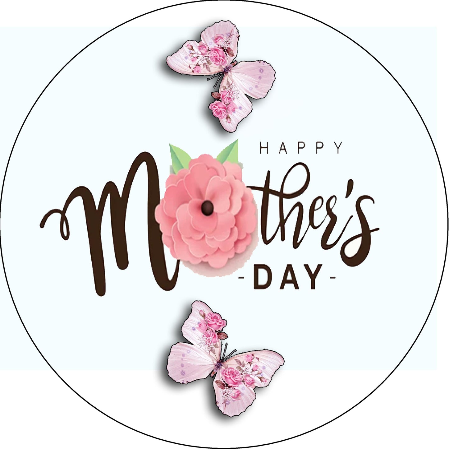 Mothers Day Butterfly Edible Image Sheet Cake Topper - Precut Easy To Use