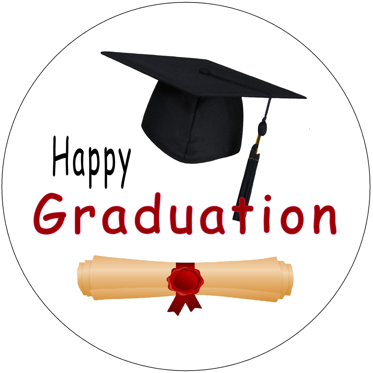 Gaduation Cap and scroll Edible Image Sheet Cake Topper - Precut Easy To Use