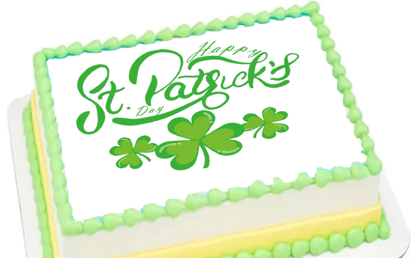 St Patricks Day Edible Image Sheet Cake Topper - Precut Easy To Use