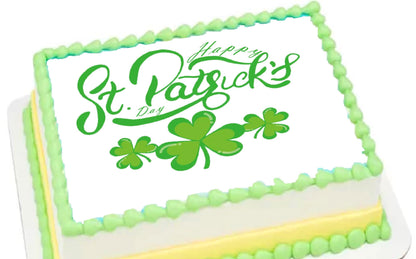 St Patricks Day Edible Image Sheet Cake Topper - Precut Easy To Use