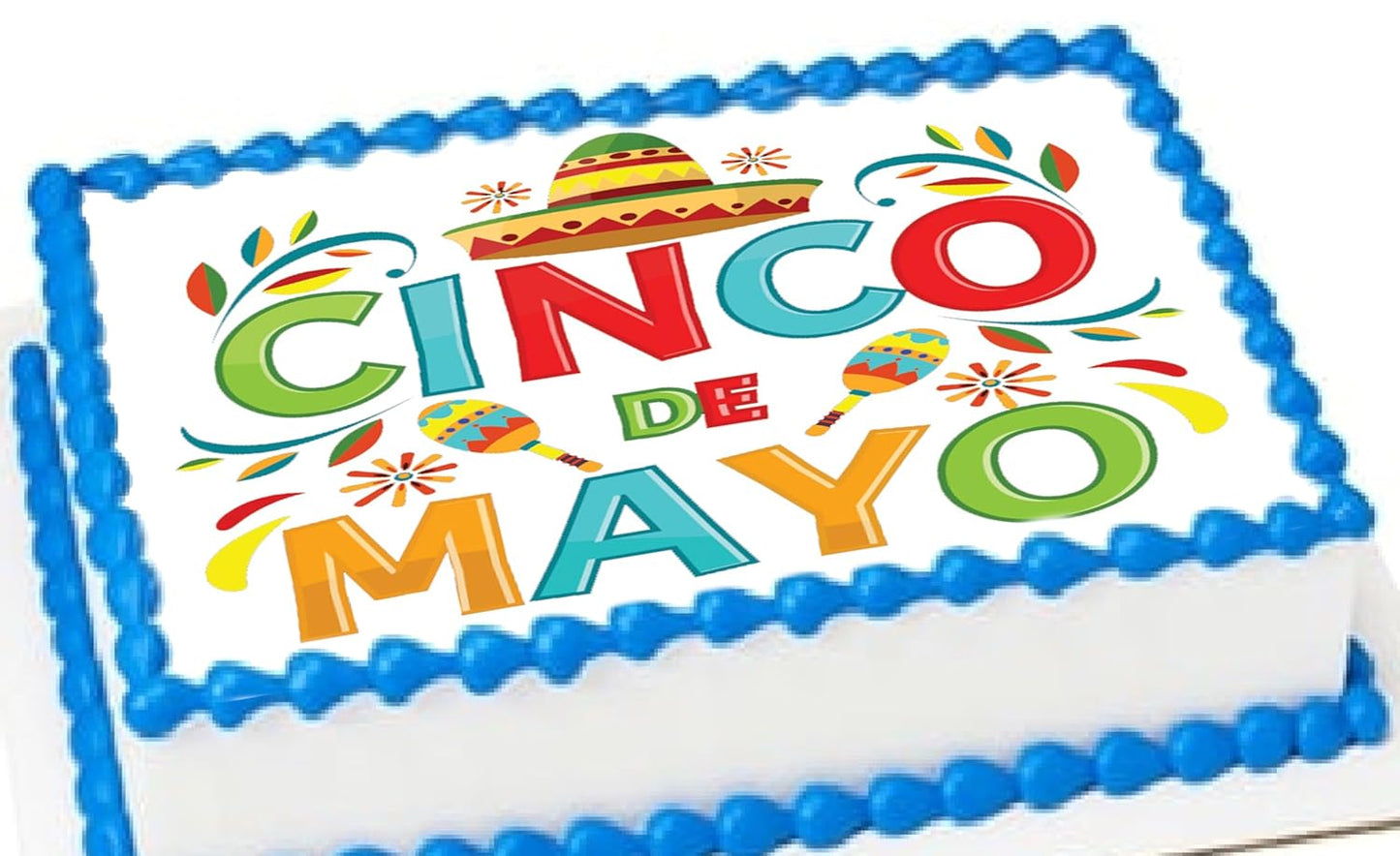 Cinco De Mayo Edible Image Sheet Cake Topper - Precut Easy To Use