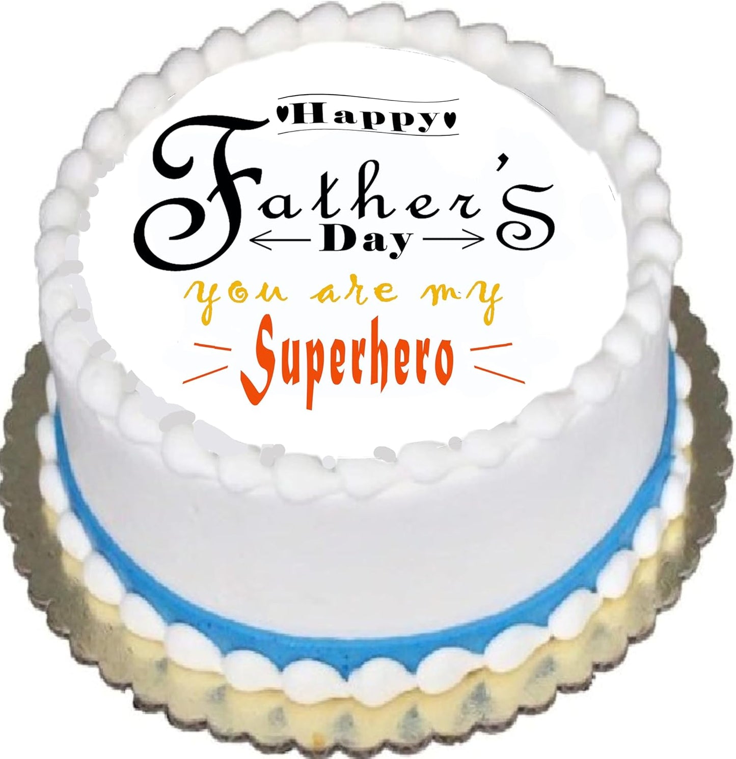 Fathers Day Superhero Edible Image Sheet Cake Topper - Precut Easy To Use