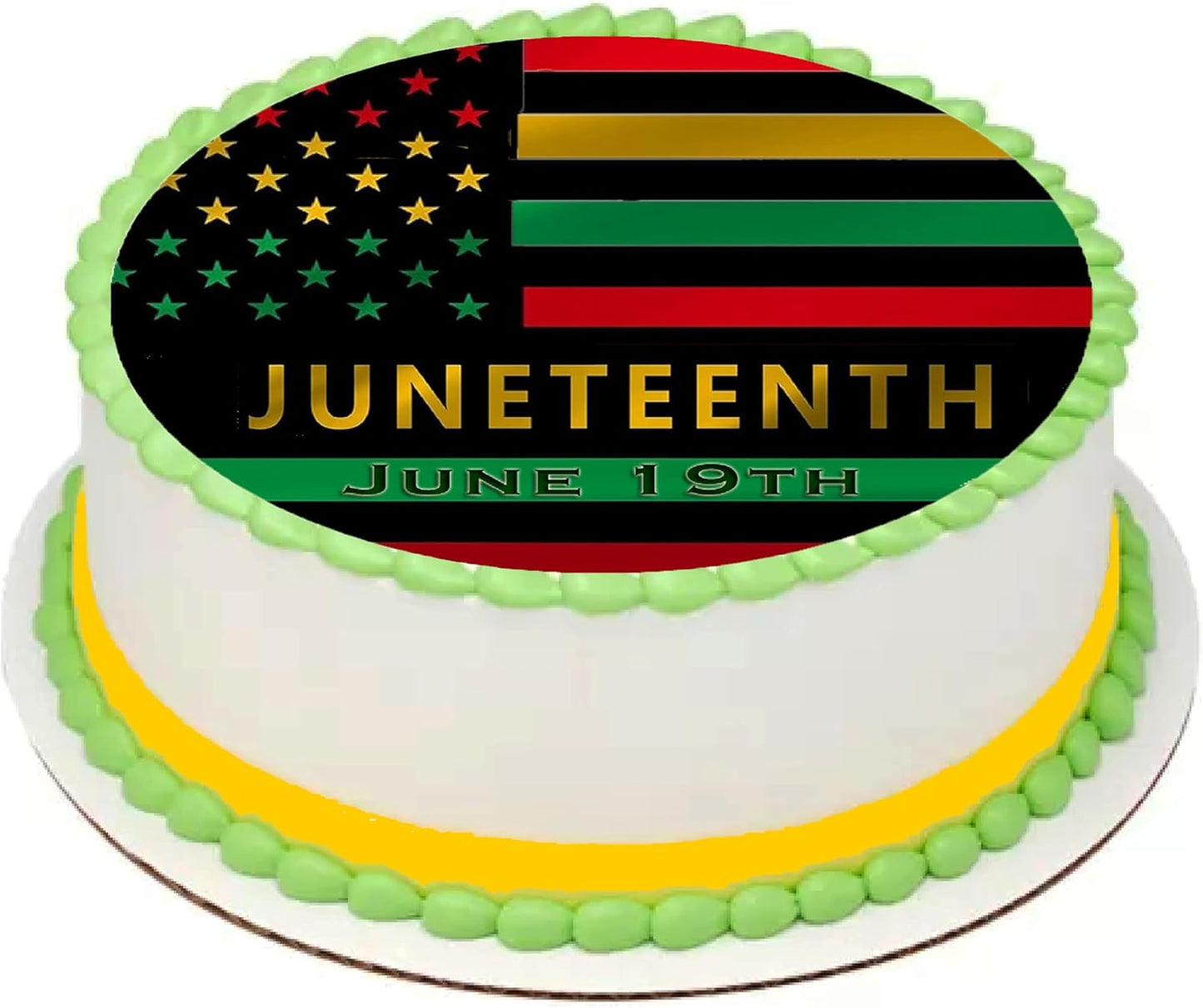 Juneteenth Pride flag Edible Image Sheet Cake Topper - Precut Easy To Use