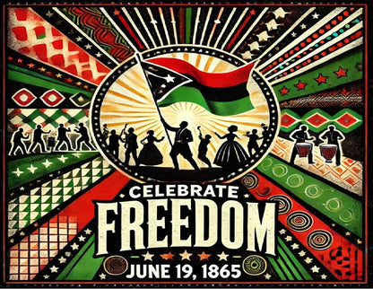 Juneteenth Celebrate Freedom Edible Image Sheet Cake Topper - Precut Easy To Use