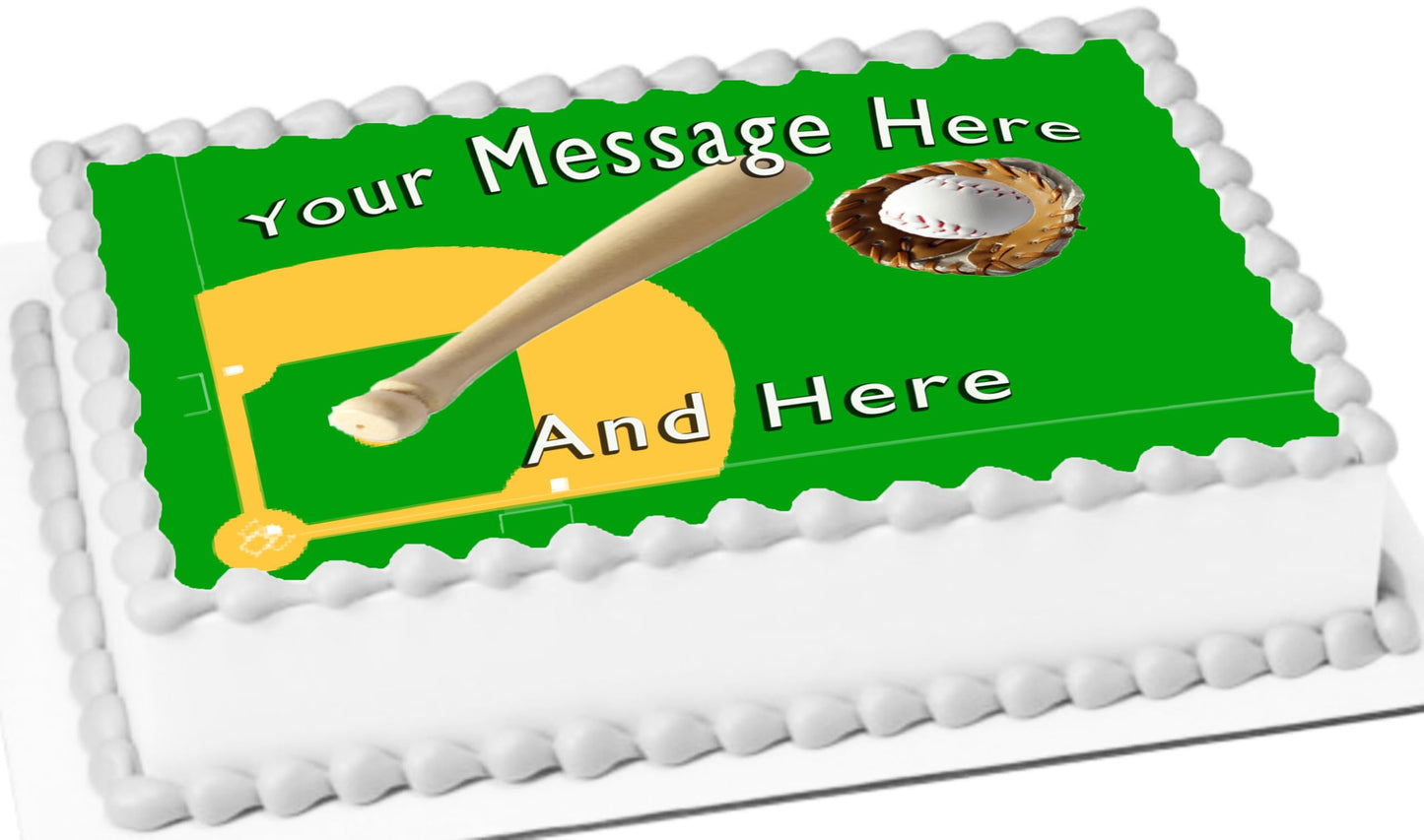 Baseball Field Edible Cake Image 1/4 Sheet 8.5 X 10.5 Inch