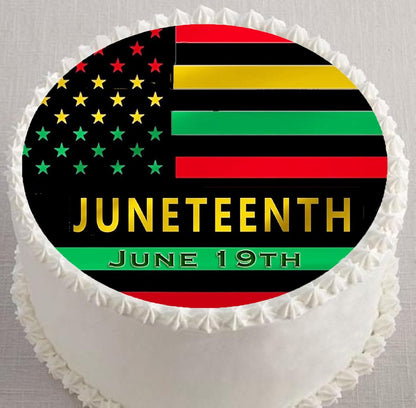 Juneteenth Pride flag Edible Image Sheet Cake Topper - Precut Easy To Use