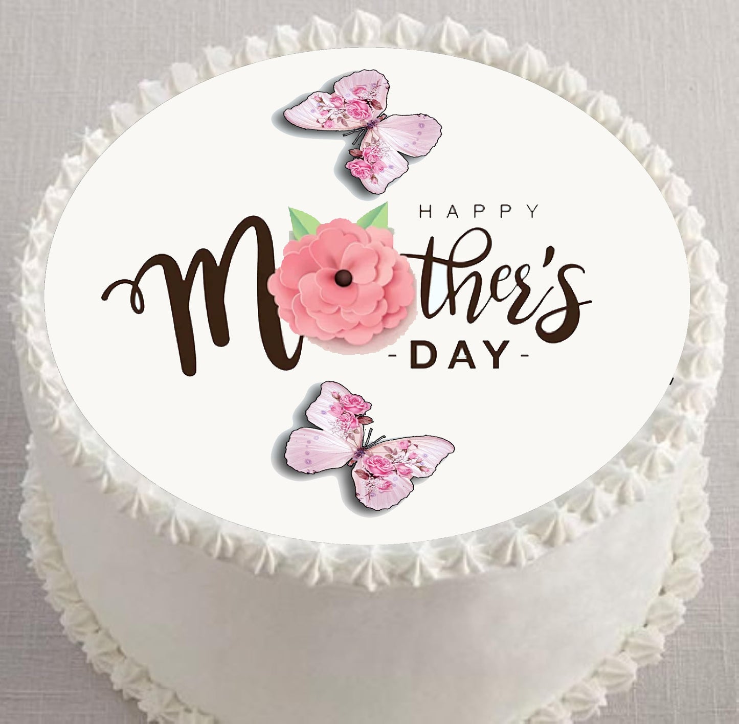 Mothers Day Butterfly Edible Image Sheet Cake Topper - Precut Easy To Use