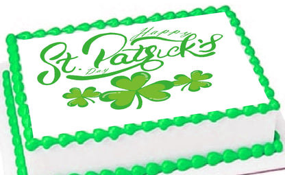 St Patricks Day Edible Image Sheet Cake Topper - Precut Easy To Use