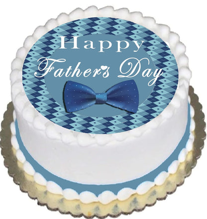 Fathers Day Bowtie Edible Image Sheet Cake Topper