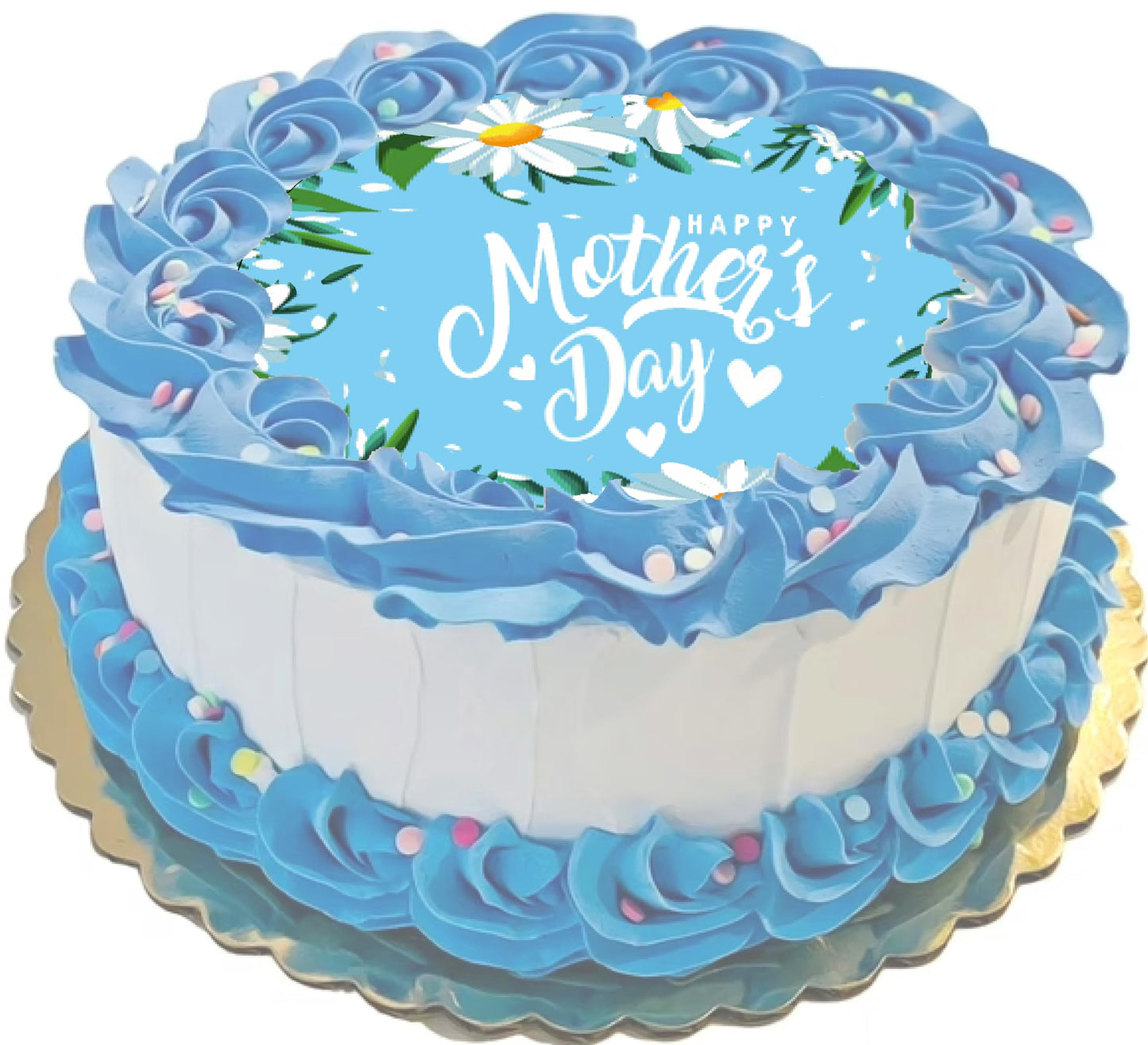 Mothers Day Daisies Edible Image Sheet Cake Topper - Precut Easy To Use