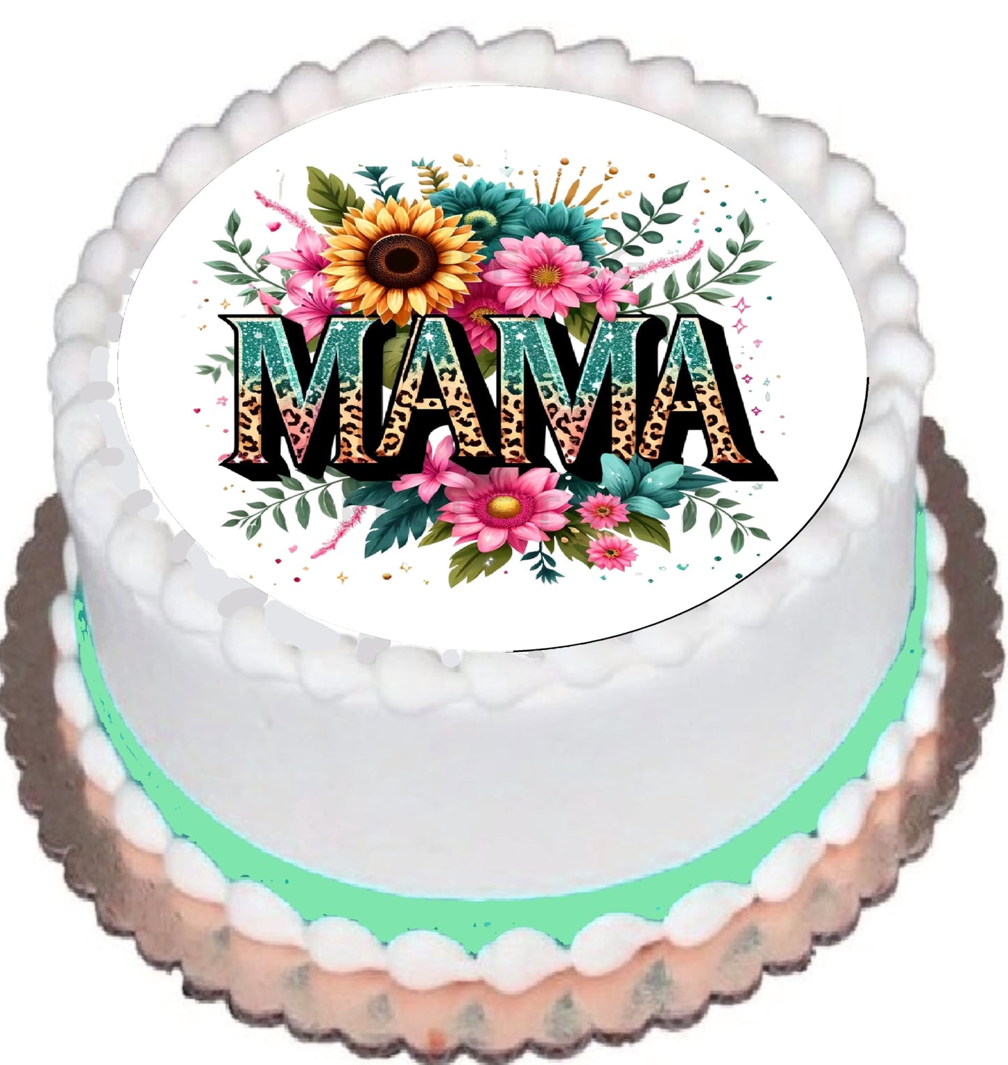 Mothers Day Mama Edible Image Sheet Cake Topper - Precut Easy To Use