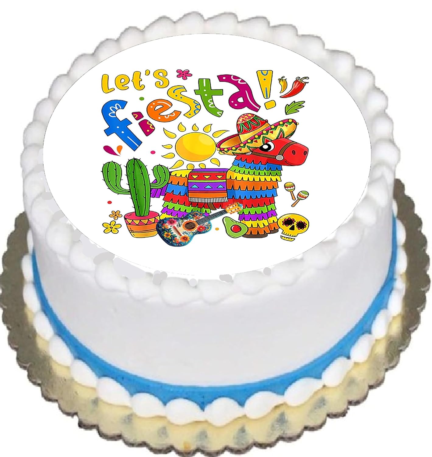 Cinco De Mayo Lets Fiesta Edible Image Sheet Cake Topper - Precut Easy To Use