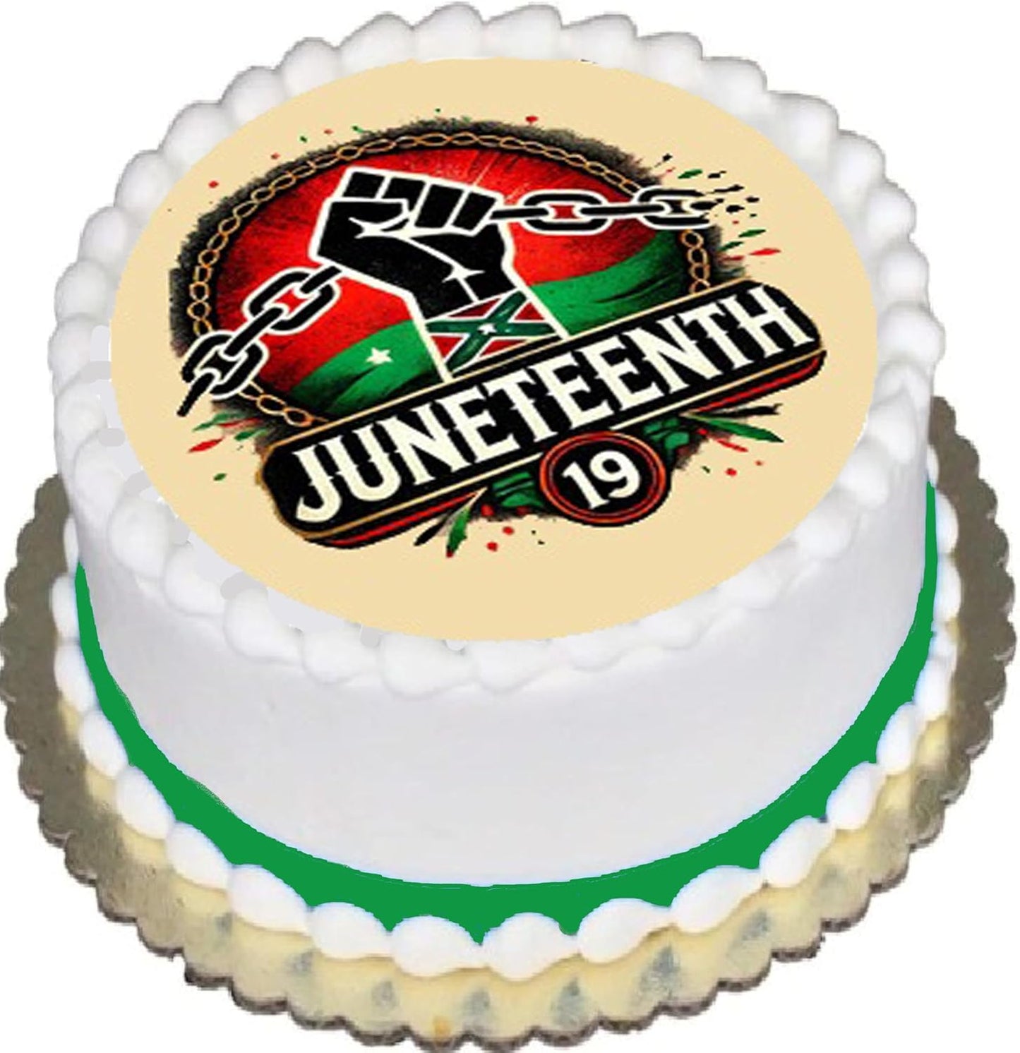 Juneteenth Breaking the chains Edible Image Sheet Cake Topper - Precut Easy To Use
