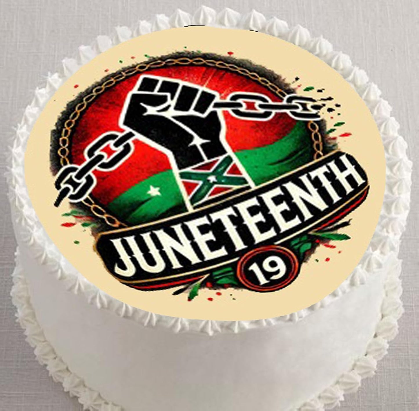 Juneteenth Breaking the chains Edible Image Sheet Cake Topper - Precut Easy To Use