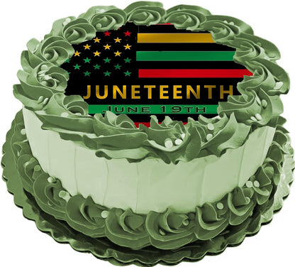 Juneteenth Pride flag Edible Image Sheet Cake Topper - Precut Easy To Use