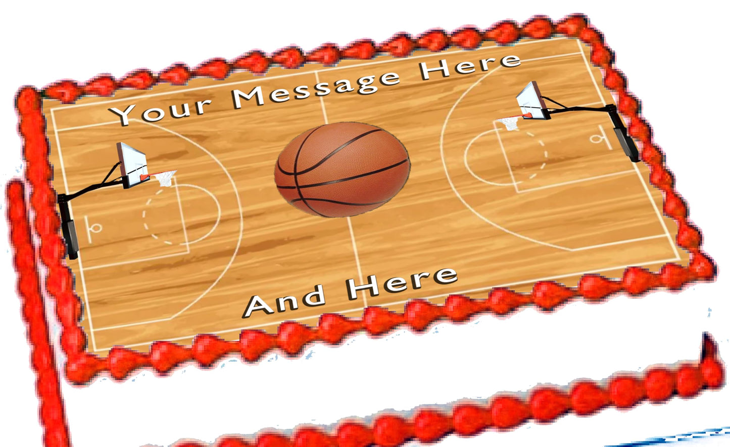 Basketball Court Edible Image Cake Topper - Precut Easy to use
