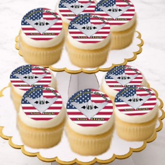 Celebrate July 4th with our Patriotic edible image cookie topper. Perfect for patriotic cup cakes & cookies. Premium quality, made in USA.
