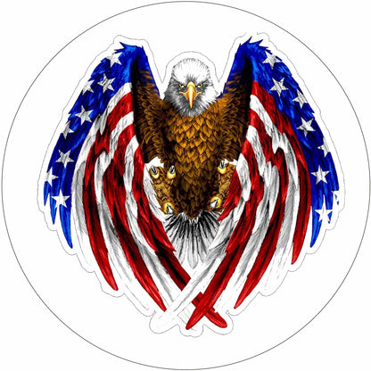 Eagle with American flag design on a white background