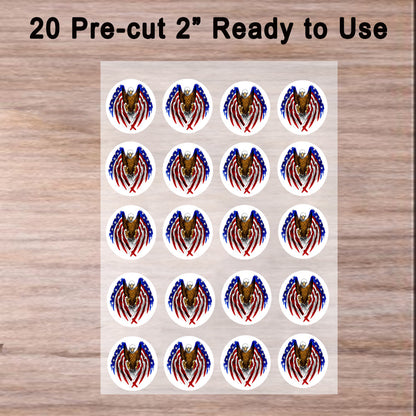 American Eagle Flag Edible Image Cookie & Cupcake Toppers –  20 Precut 2” Round 