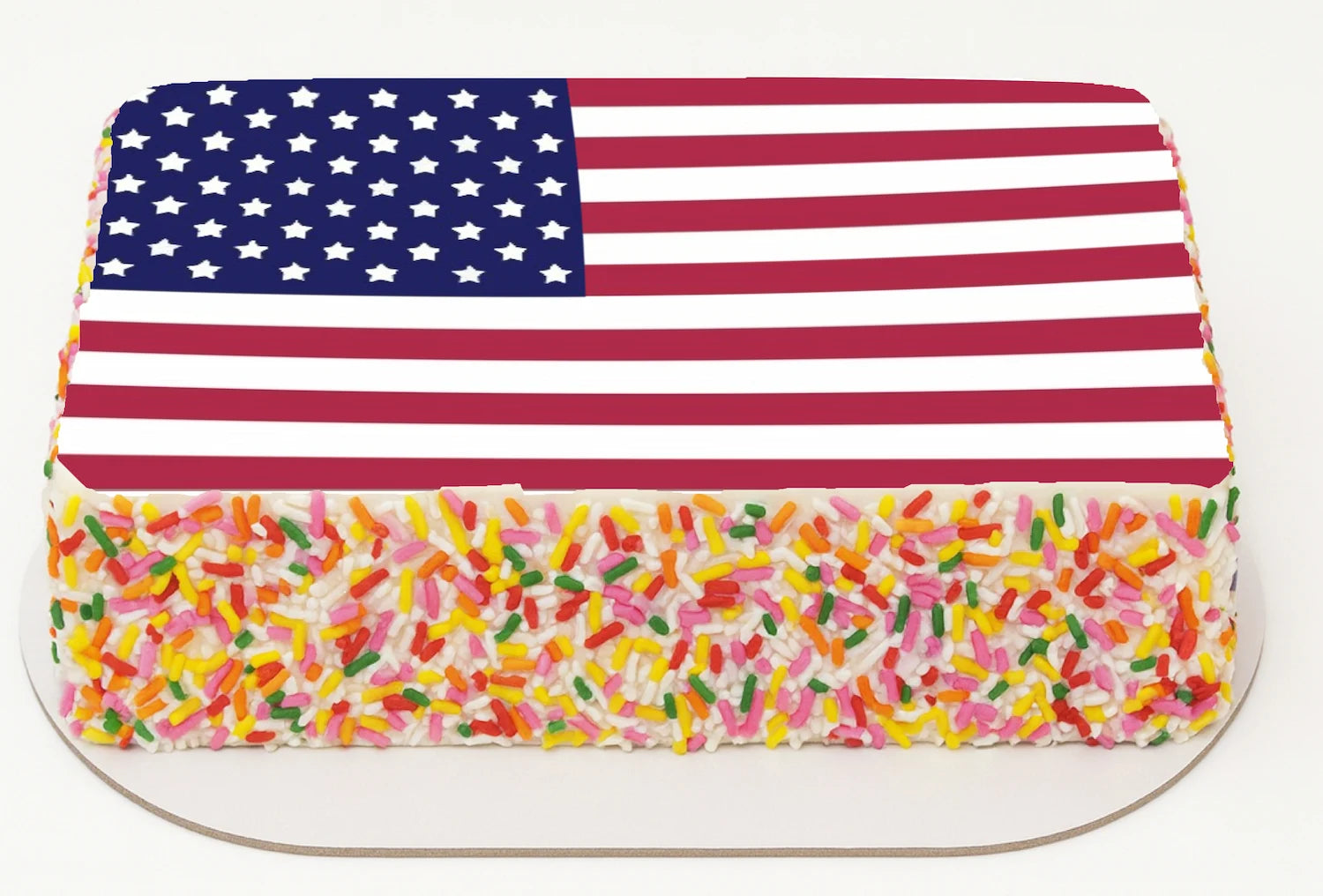 Vibrant edible image displaying Old Glory flag design for Independence Day desserts