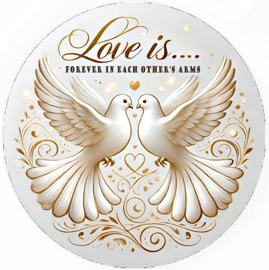 Anniversary Love is… Edible Image Cake Topper Precut Ready to use