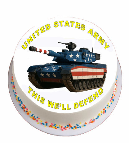 U.S. Air Force logo with American flag on a cake topper
