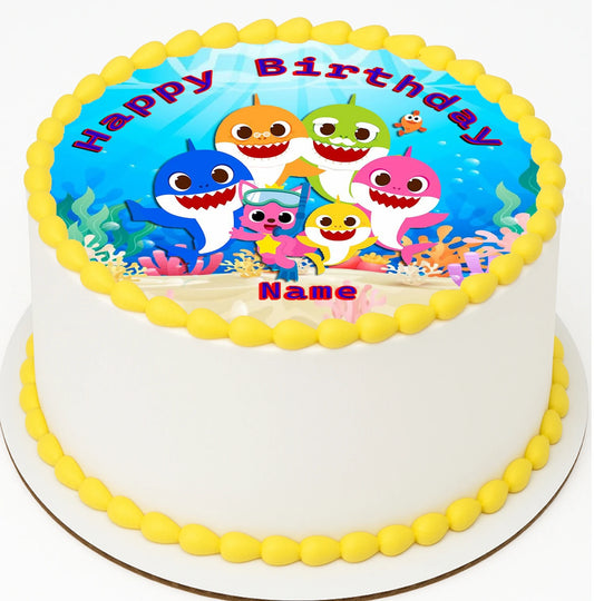 Baby Shark Edible Image Birthday Cake Topper