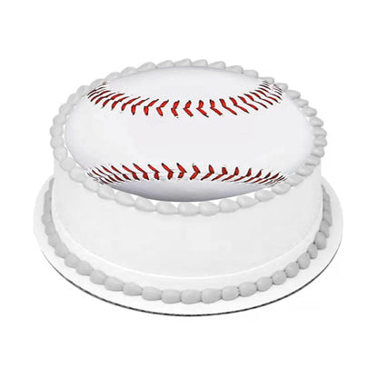 Baseball replication on an edible image cake topper - precut ready to use