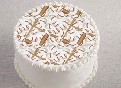 Baseball fan edible image cake topper