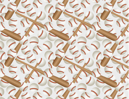 Baseball  and baseball bats on an  Edible Icing Image Sheet Cake Topper