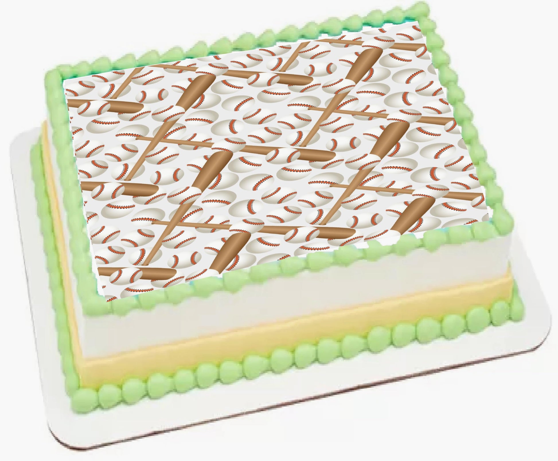 Custom Edible Cake Topper – Baseball Game Design – 1/4 Sheet Cake (9x13) – Precut Icing Sheet Easy to Use – RA Pape