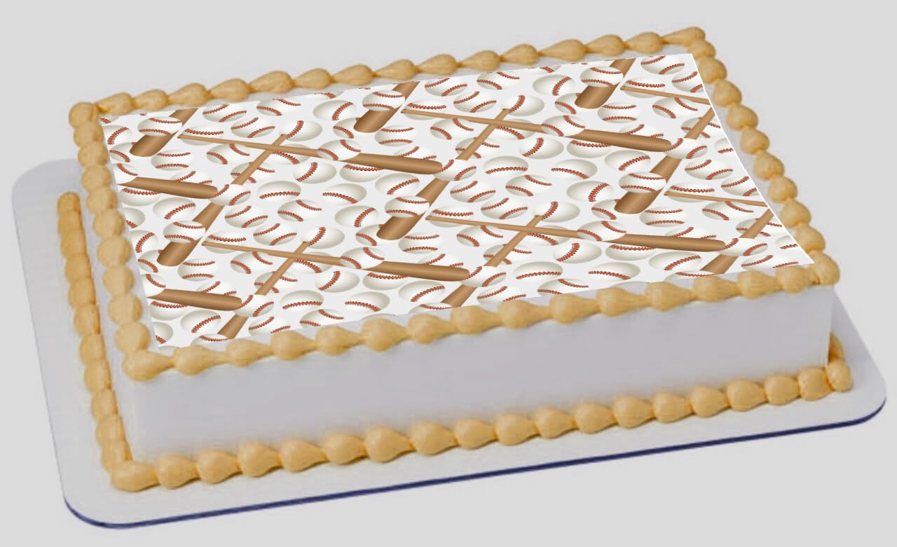 Baseball Game Edible Cake Image  sheet