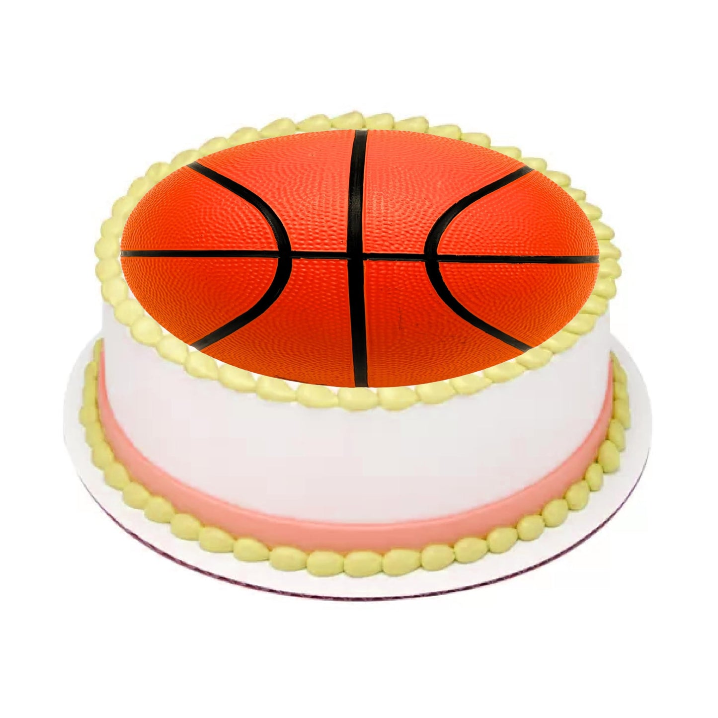 Basketball Edible Cake Image precut easy to use