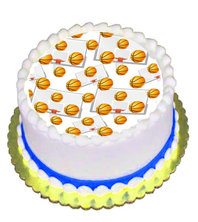Basketball Game Edible Image Cake Topper - Precut Easy to use
