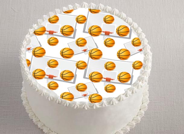 Basketball Game Precut Edible Icing Cake Image