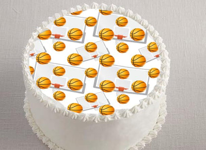 Basketball Game Precut Edible Icing Cake Image