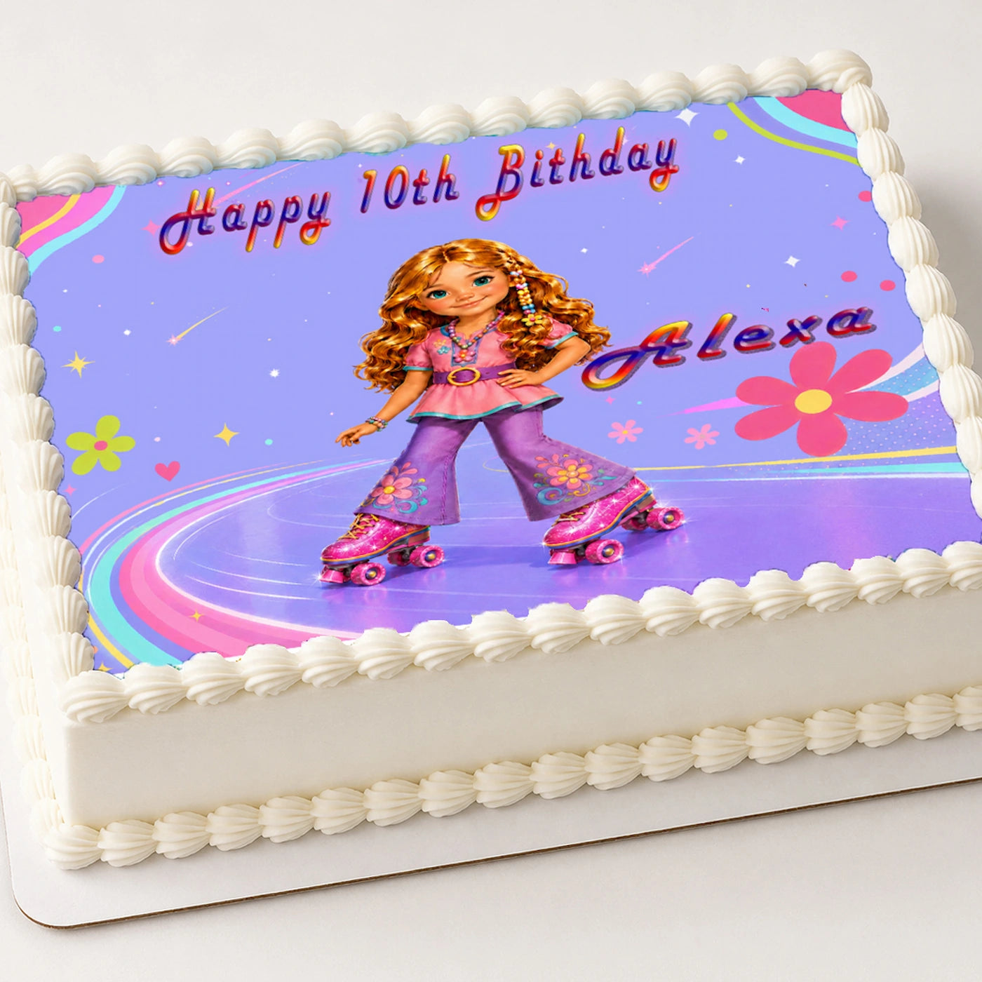 Beautiful Fashion Doll Skater Edible Image Cake Topper - 1/4 Icing Sheet - RA Pape