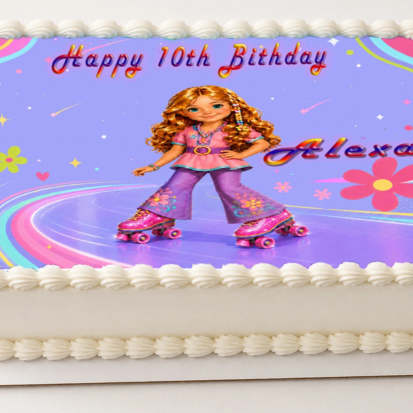 Beautiful Fashion Doll Skater Edible Image Cake Topper - 1/4 Icing Sheet - RA Pape