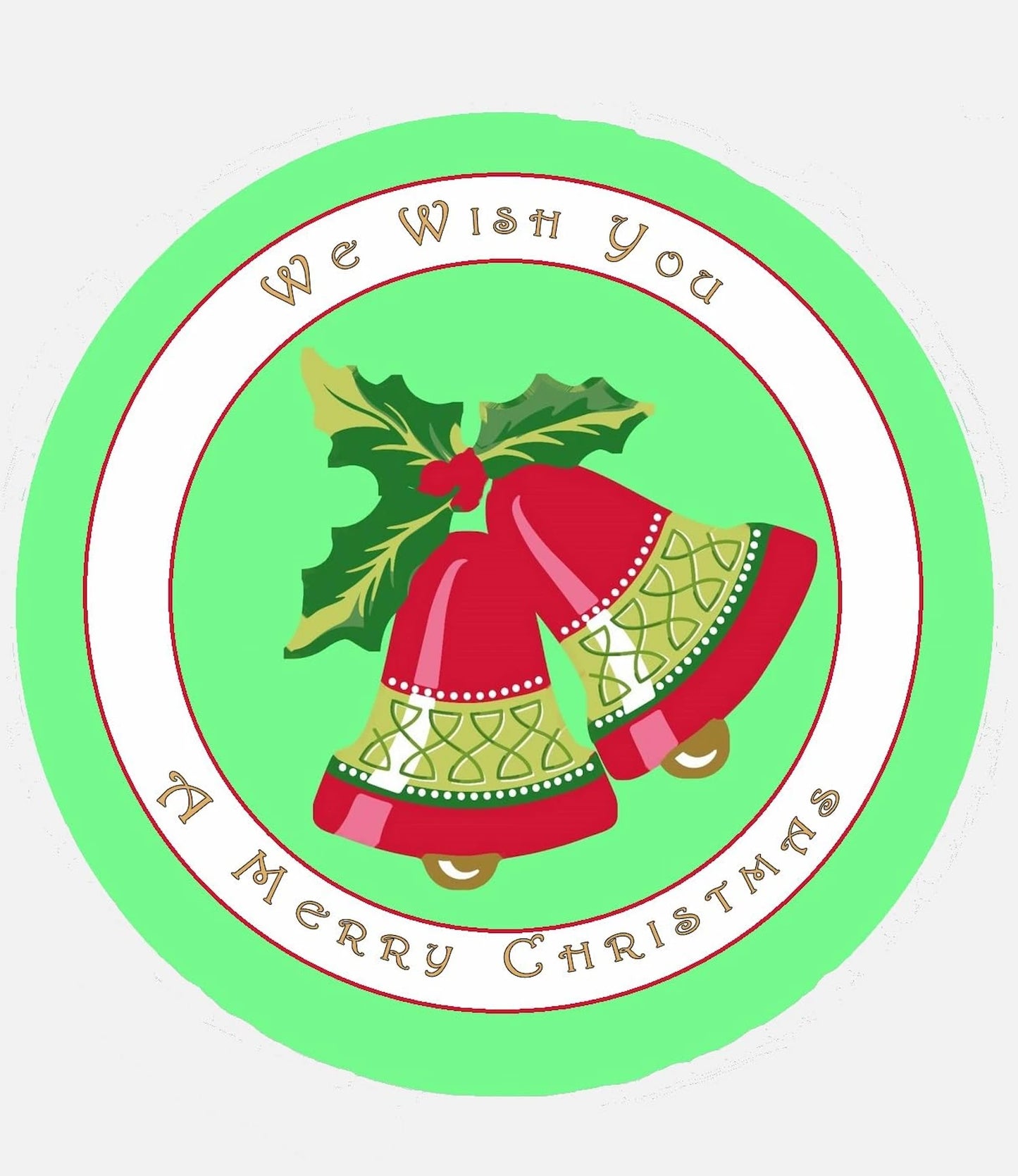 Bells Christmas Edible Image Cake Topper - precut
